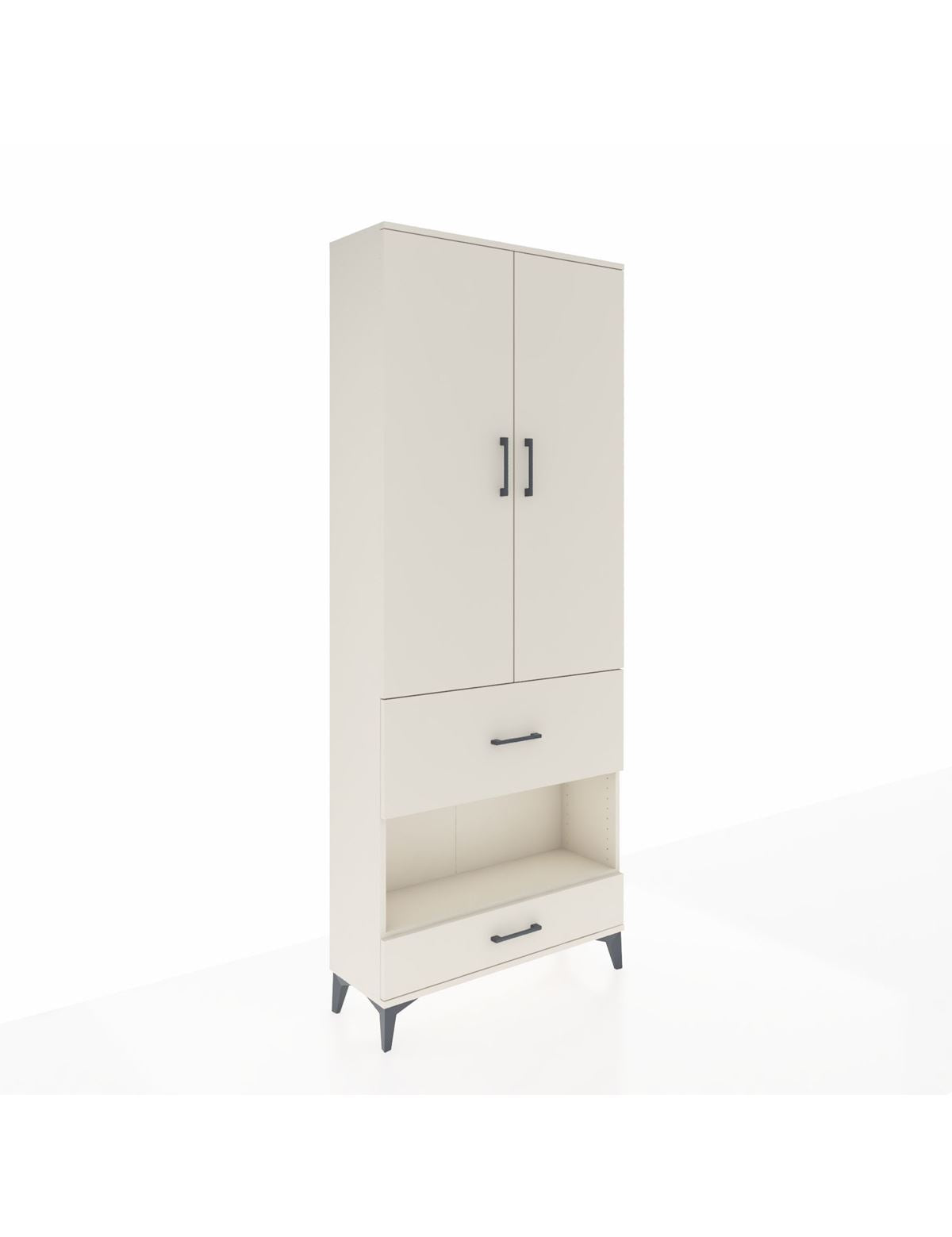 Arges Dolap 3 Raflı 2 Çekmeceli Tek Askılı 88x30x221 Aytaşı-Aytaşı