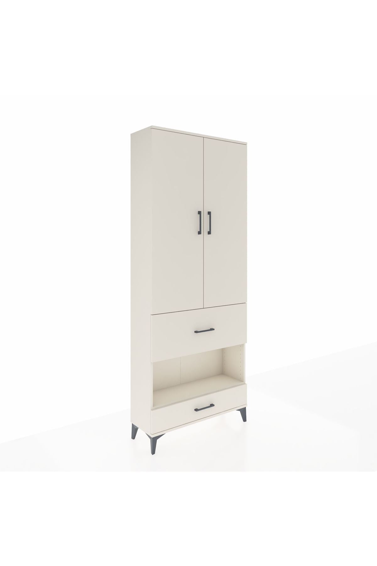 Arges Dolap 3 Raflı 2 Çekmeceli Tek Askılı 88x30x221 Aytaşı-Aytaşı