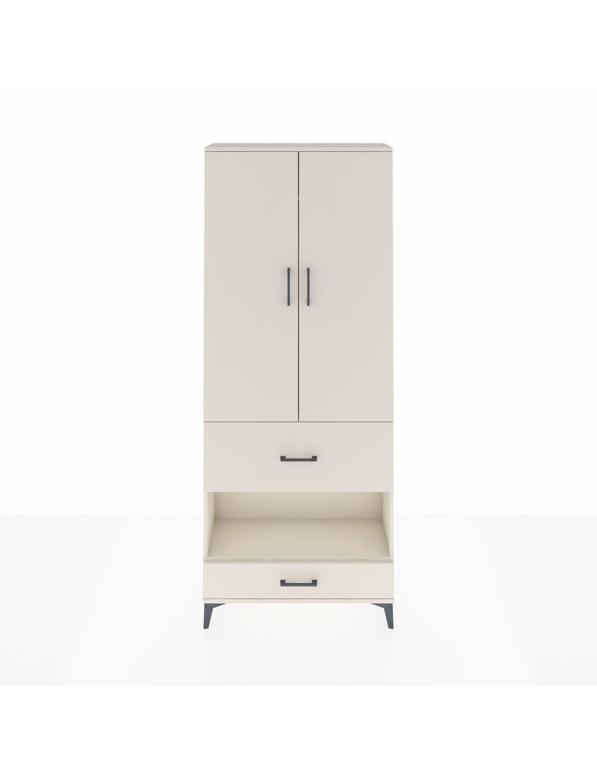 Arges Dolap 3 Raflı 2 Çekmeceli Tek Askılı 88x30x221 Aytaşı-Aytaşı