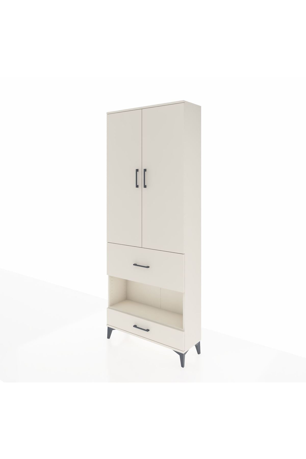 Arges Dolap 3 Raflı 2 Çekmeceli Tek Askılı 88x30x221 Aytaşı-Aytaşı