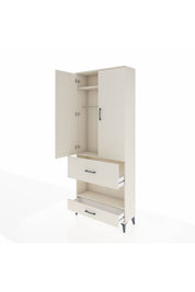 Arges Dolap 3 Raflı 2 Çekmeceli Tek Askılı 88x30x221 Aytaşı-Aytaşı