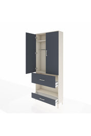 Arges Dolap 3 Raflı 2 Çekmeceli Tek Askılı 88x30x221 Aytaşı-Antrasit