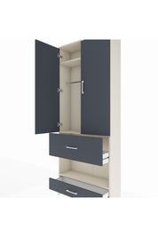 Arges Dolap 3 Raflı 2 Çekmeceli Tek Askılı 88x30x221 Aytaşı-Antrasit