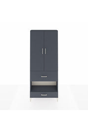 Arges Dolap 3 Raflı 2 Çekmeceli Tek Askılı 88x30x221 Antrasit-Antrasit