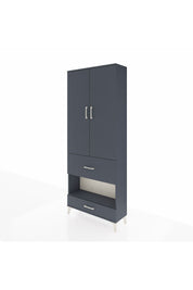 Arges Dolap 3 Raflı 2 Çekmeceli Tek Askılı 88x30x221 Antrasit-Antrasit