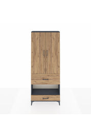 Arges Dolap 3 Raflı 2 Çekmeceli Tek Askılı 88x30x221 Antrasit-Çam