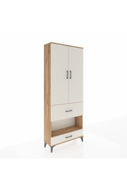 Arges Dolap 3 Raflı 2 Çekmeceli Tek Askılı 88x30x221 Çam-Aytaşı