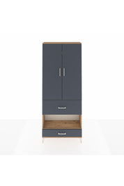 Arges Dolap 3 Raflı 2 Çekmeceli Tek Askılı 88x30x221 Çam-Antrasit