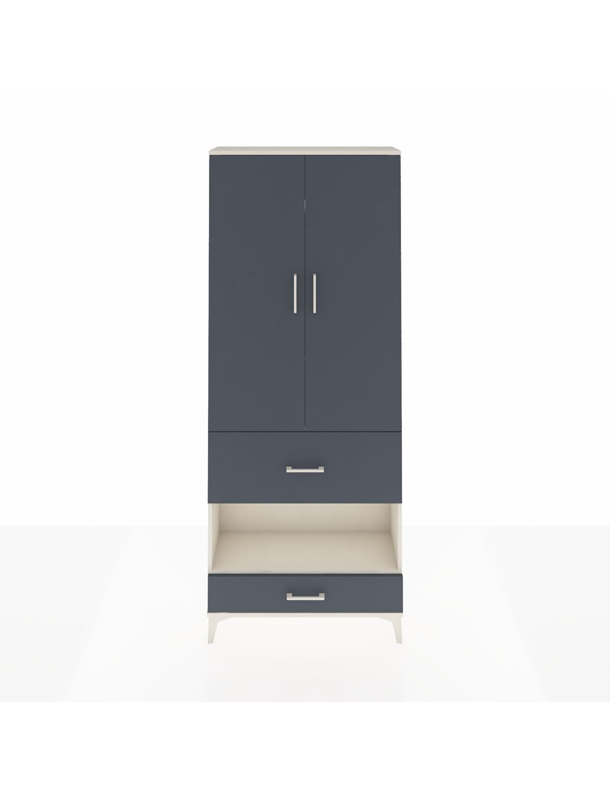 Arges Dolap 4 Raflı 2 Çekmeceli 2 Kapaklı 88x30x221 Aytaşı-Antrasit