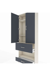 Arges Dolap 4 Raflı 2 Çekmeceli 2 Kapaklı 88x30x221 Aytaşı-Antrasit