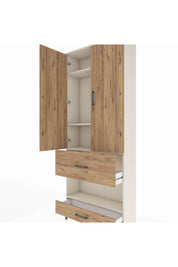 Arges Dolap 4 Raflı 2 Çekmeceli 2 Kapaklı 88x30x221 Aytaşı-Çam
