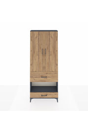 Arges Dolap 4 Raflı 2 Çekmeceli 2 Kapaklı 88x30x221 Antrasit-Çam