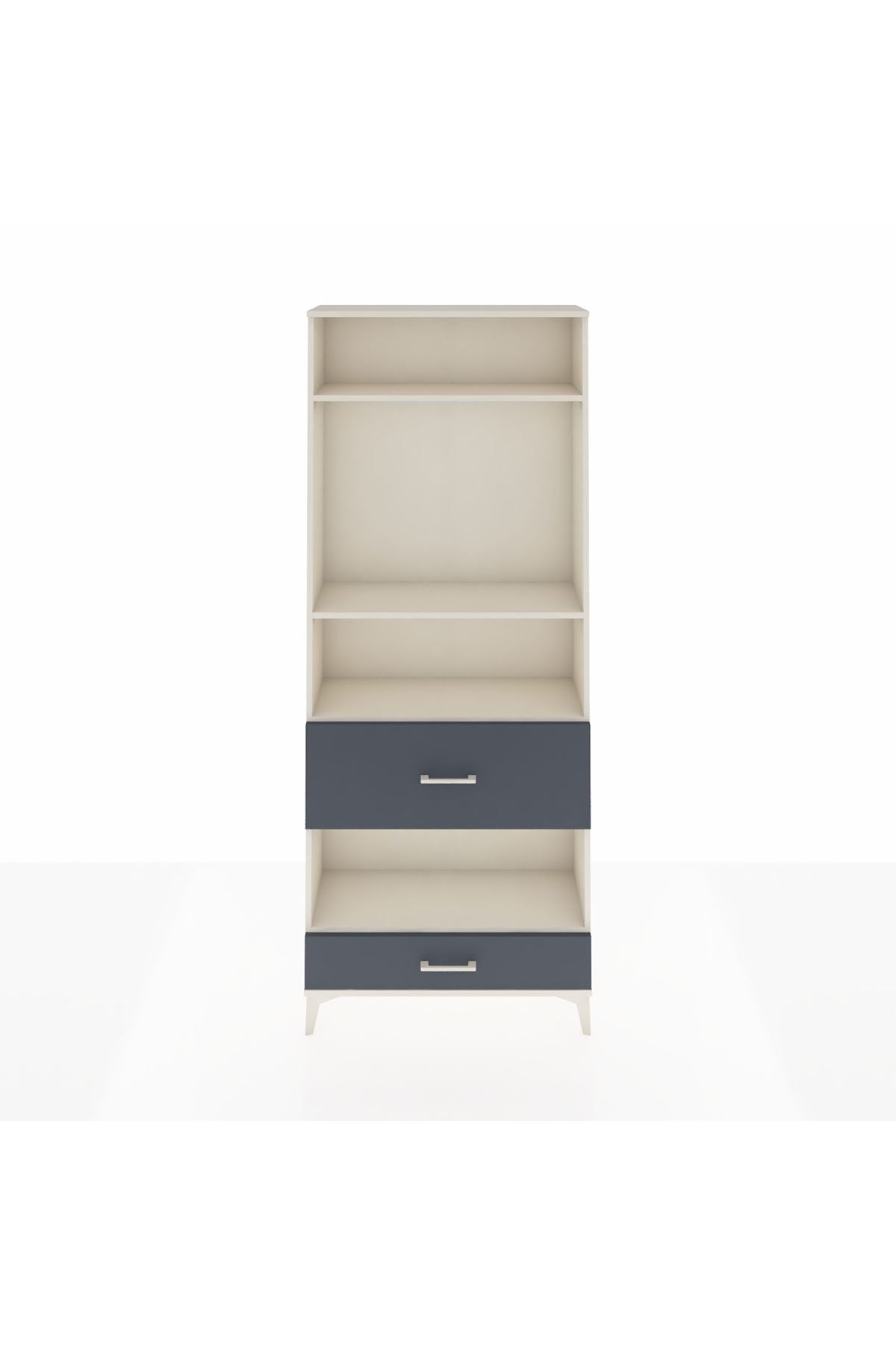 Arges Dolap 4 Raflı 2 Çekmeceli 88x30x221 Aytaşı-Antrasit