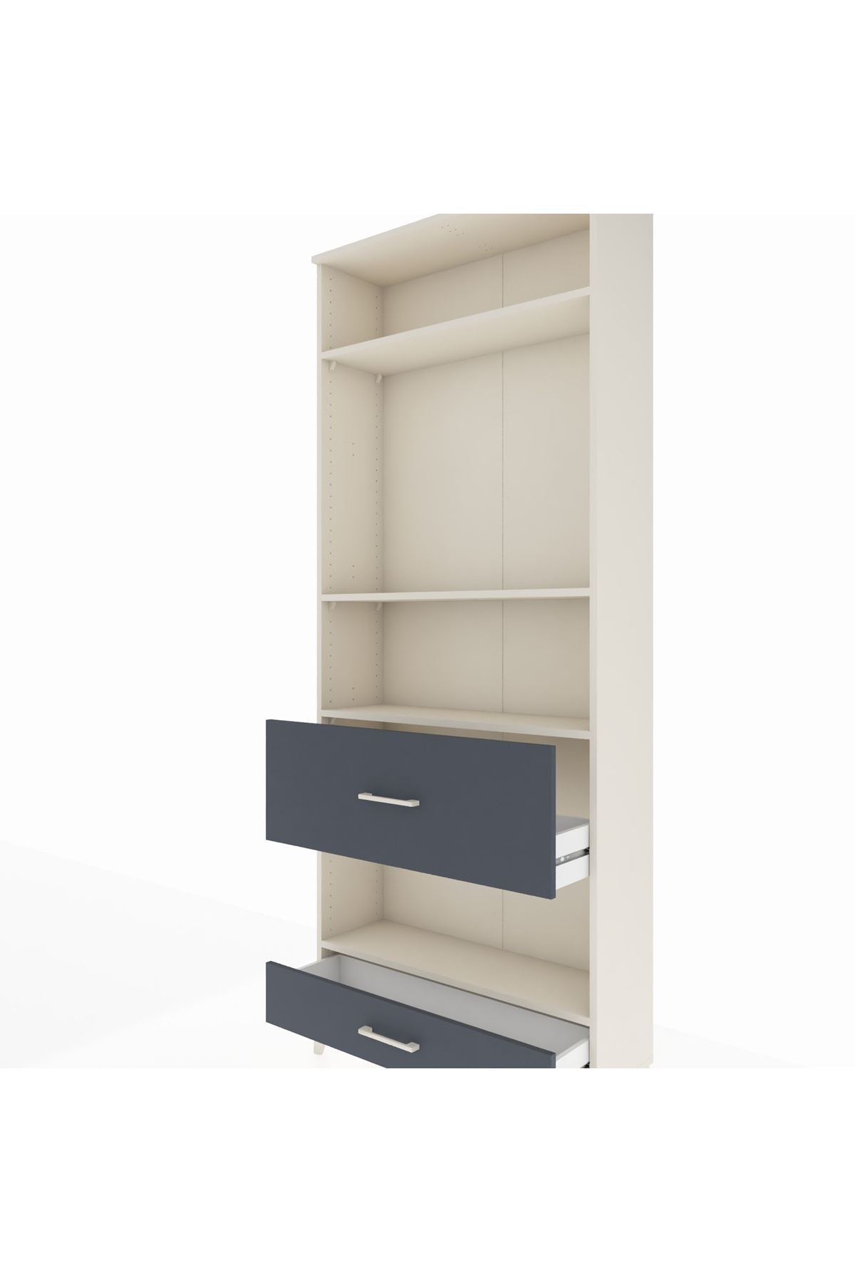 Arges Dolap 4 Raflı 2 Çekmeceli 88x30x221 Aytaşı-Antrasit