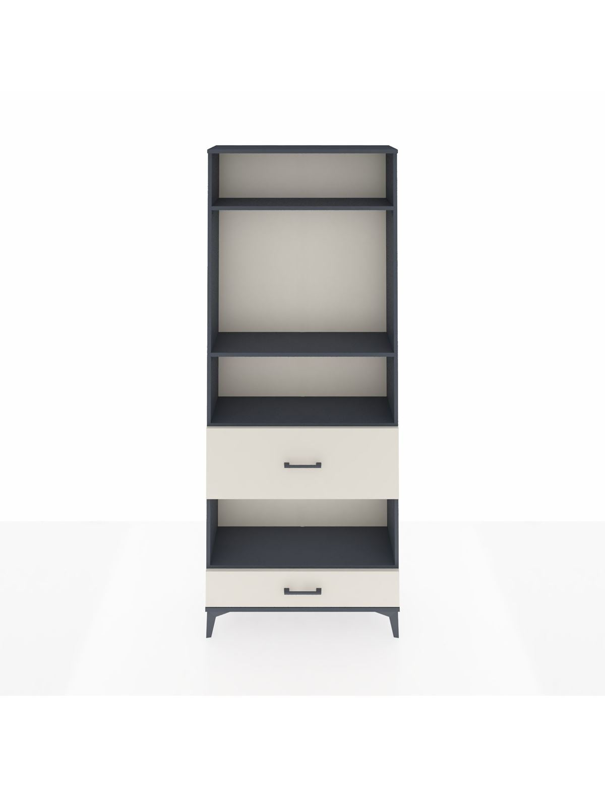 Arges Dolap 4 Raflı 2 Çekmeceli 88x30x221 Antrasit-Aytaşı