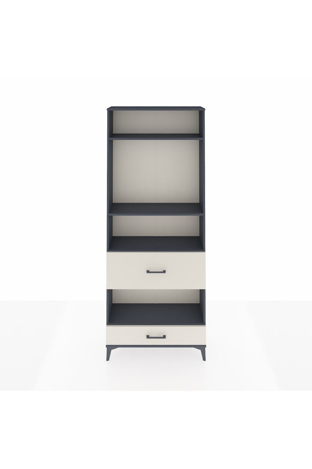 Arges Dolap 4 Raflı 2 Çekmeceli 88x30x221 Antrasit-Aytaşı