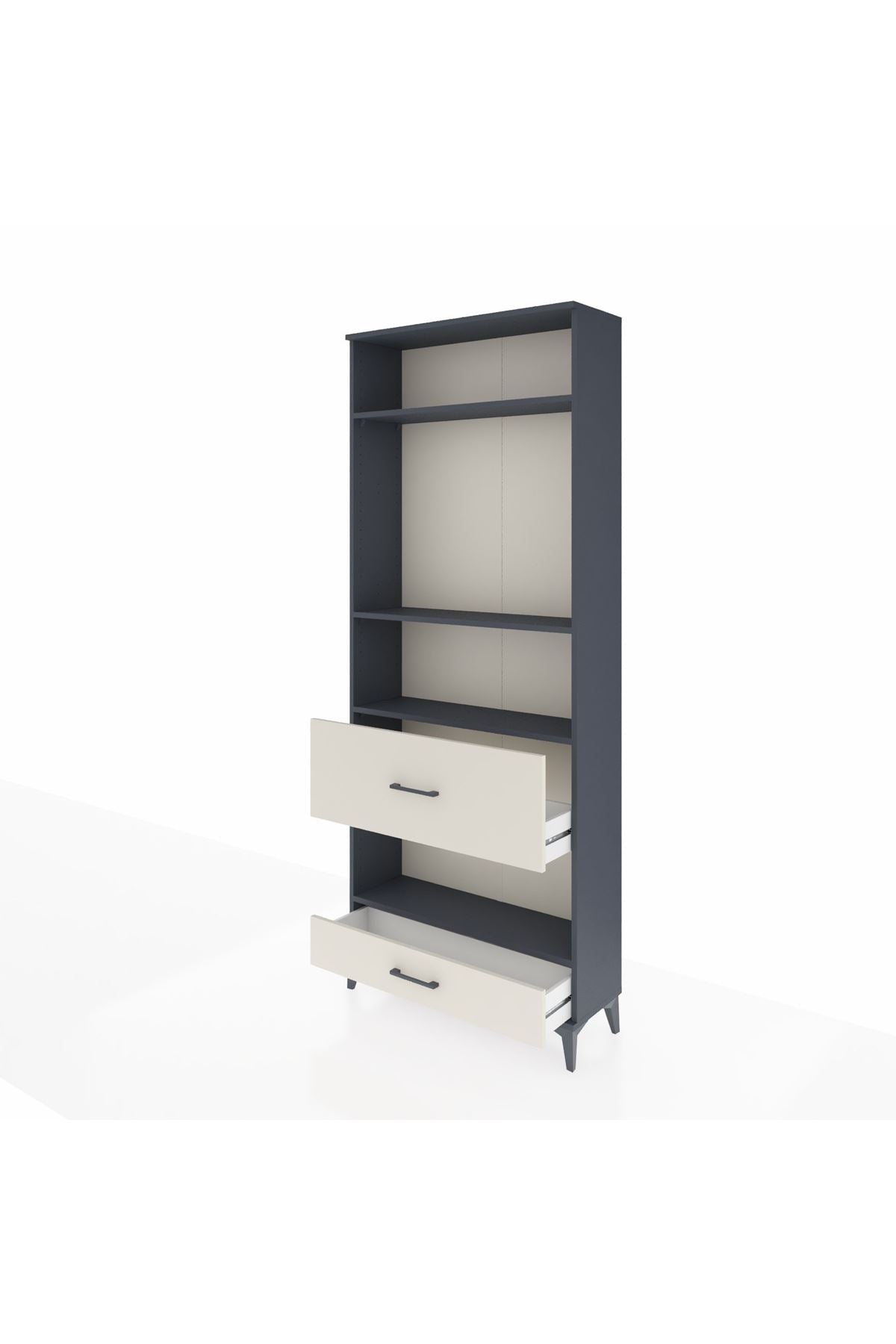 Arges Dolap 4 Raflı 2 Çekmeceli 88x30x221 Antrasit-Aytaşı