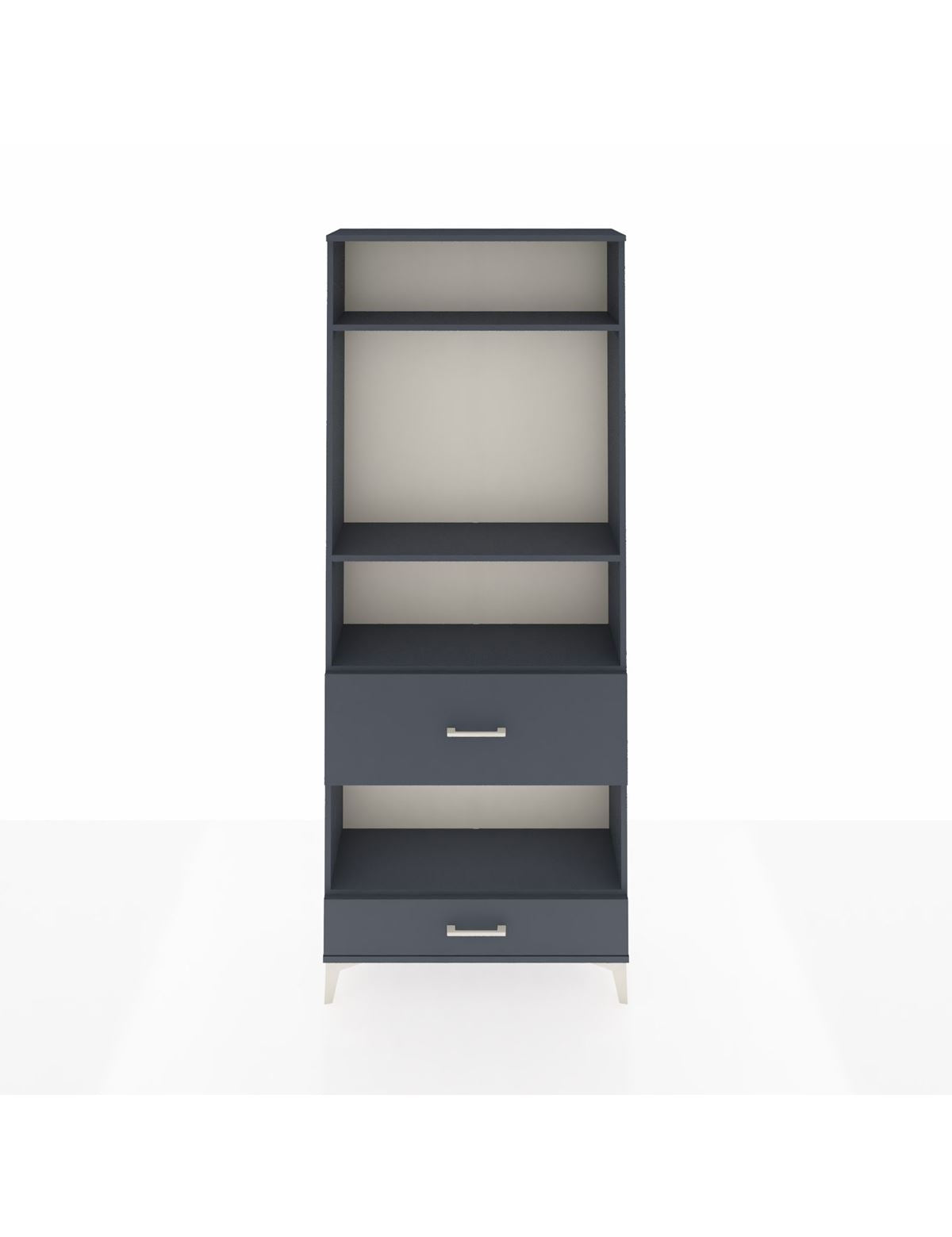 Arges Dolap 4 Raflı 2 Çekmeceli 88x30x221 Antrasit-Antrasit