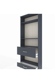 Arges Dolap 4 Raflı 2 Çekmeceli 88x30x221 Antrasit-Antrasit