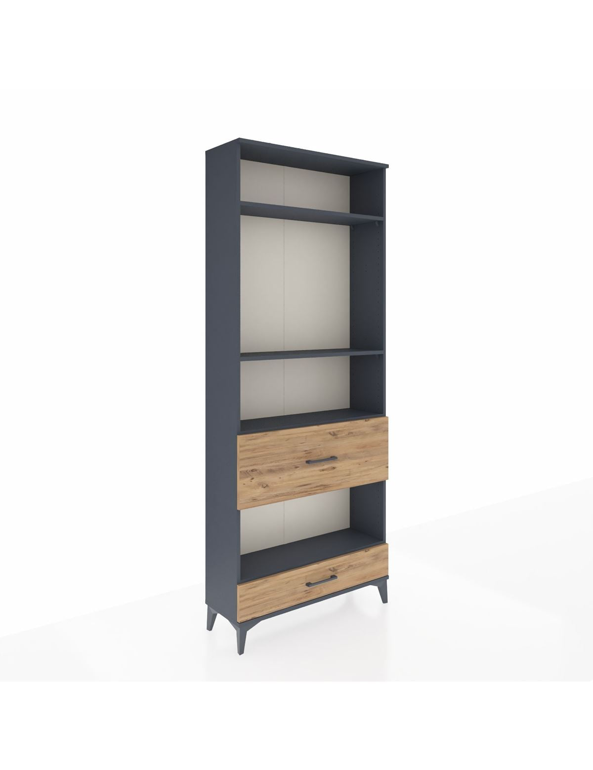 Arges Dolap 4 Raflı 2 Çekmeceli 88x30x221 Antrasit-Çam