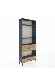 Arges Dolap 4 Raflı 2 Çekmeceli 88x30x221 Antrasit-Çam