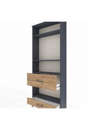 Arges Dolap 4 Raflı 2 Çekmeceli 88x30x221 Antrasit-Çam