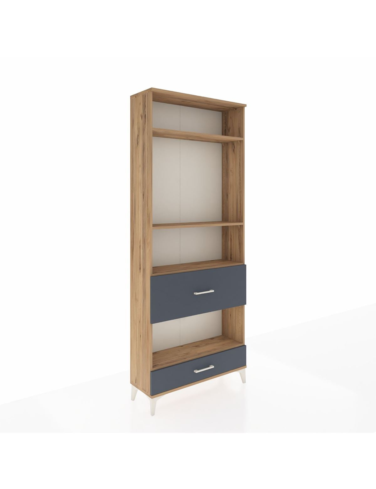 Arges Dolap 4 Raflı 2 Çekmeceli 88x30x221 Çam-Antrasit