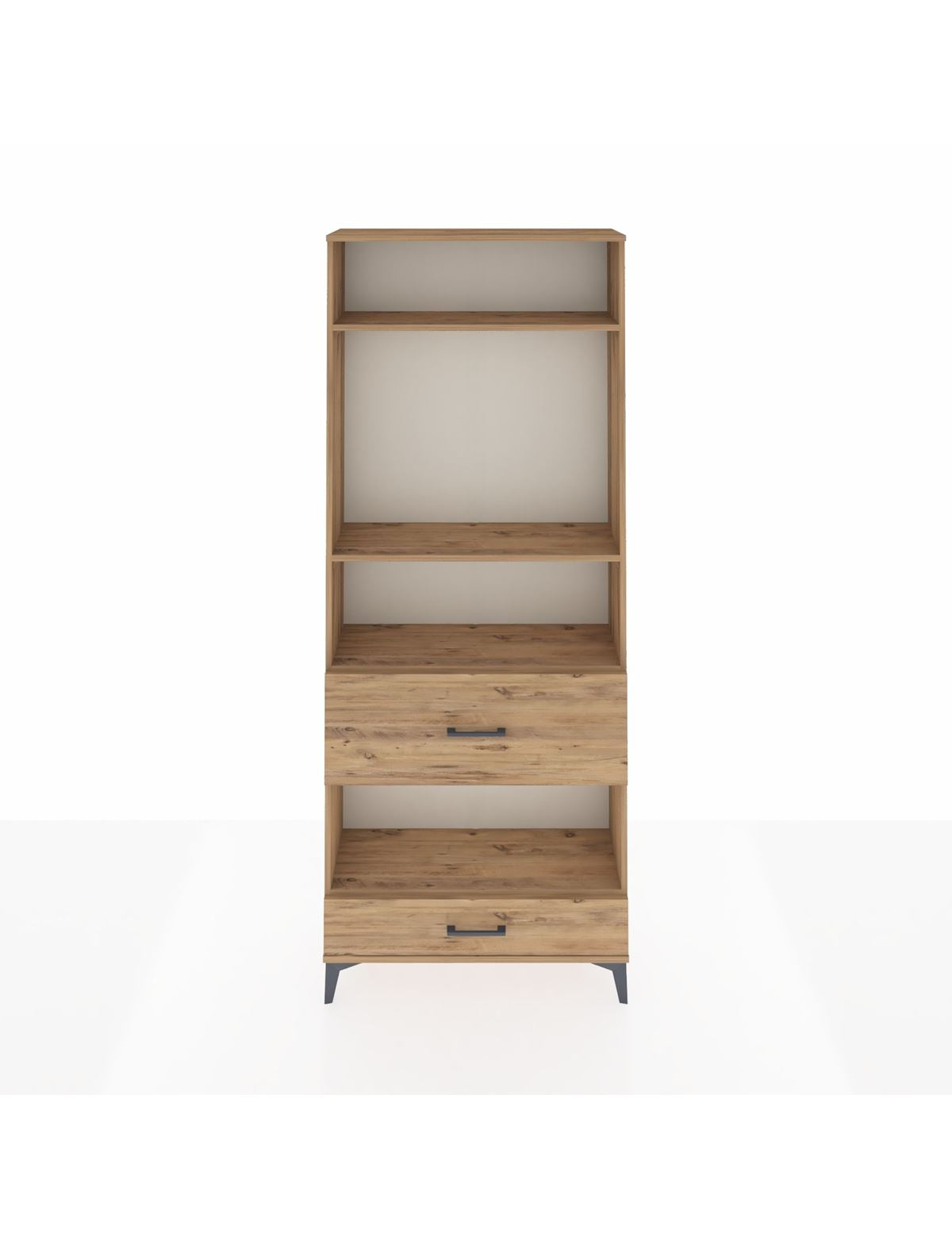 Arges Dolap 4 Raflı 2 Çekmeceli 88x30x221 Çam-Çam