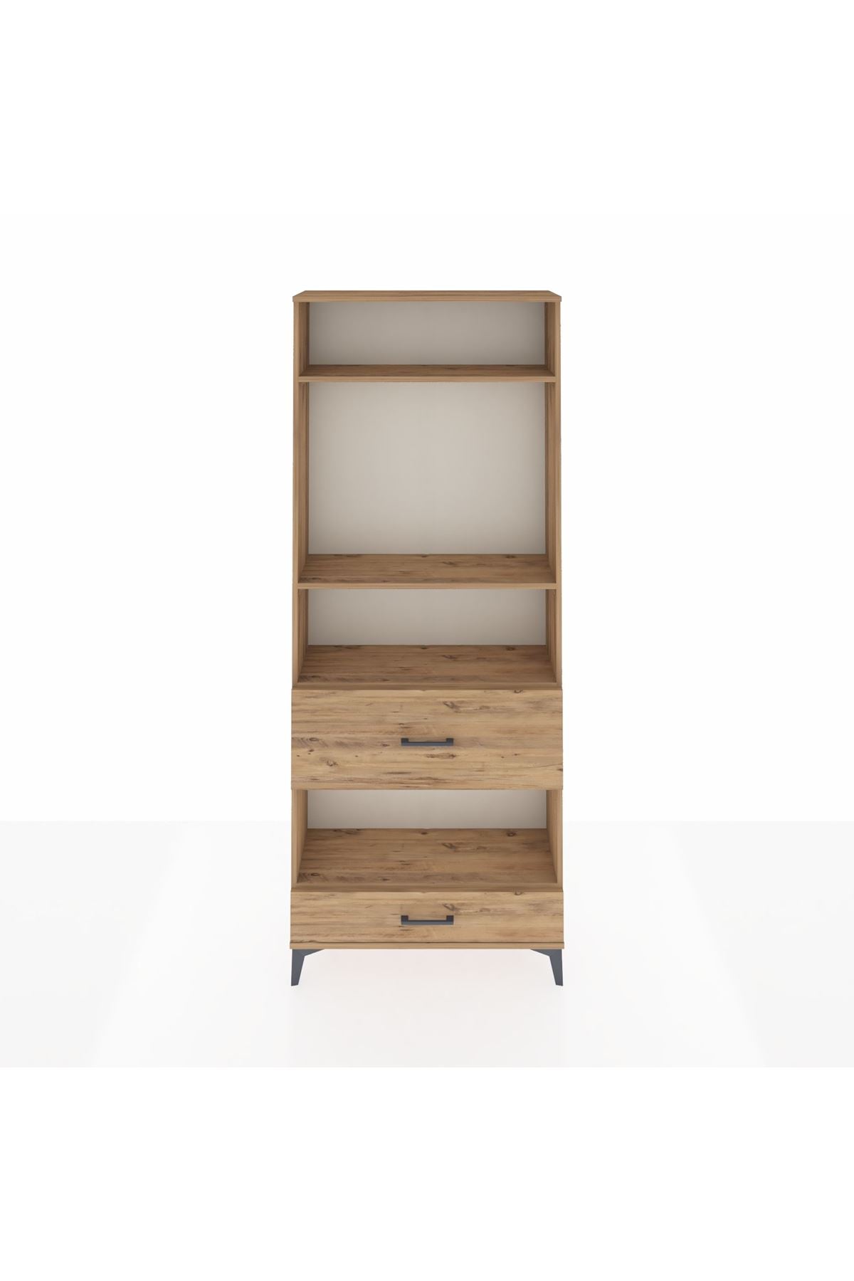 Arges Dolap 4 Raflı 2 Çekmeceli 88x30x221 Çam-Çam