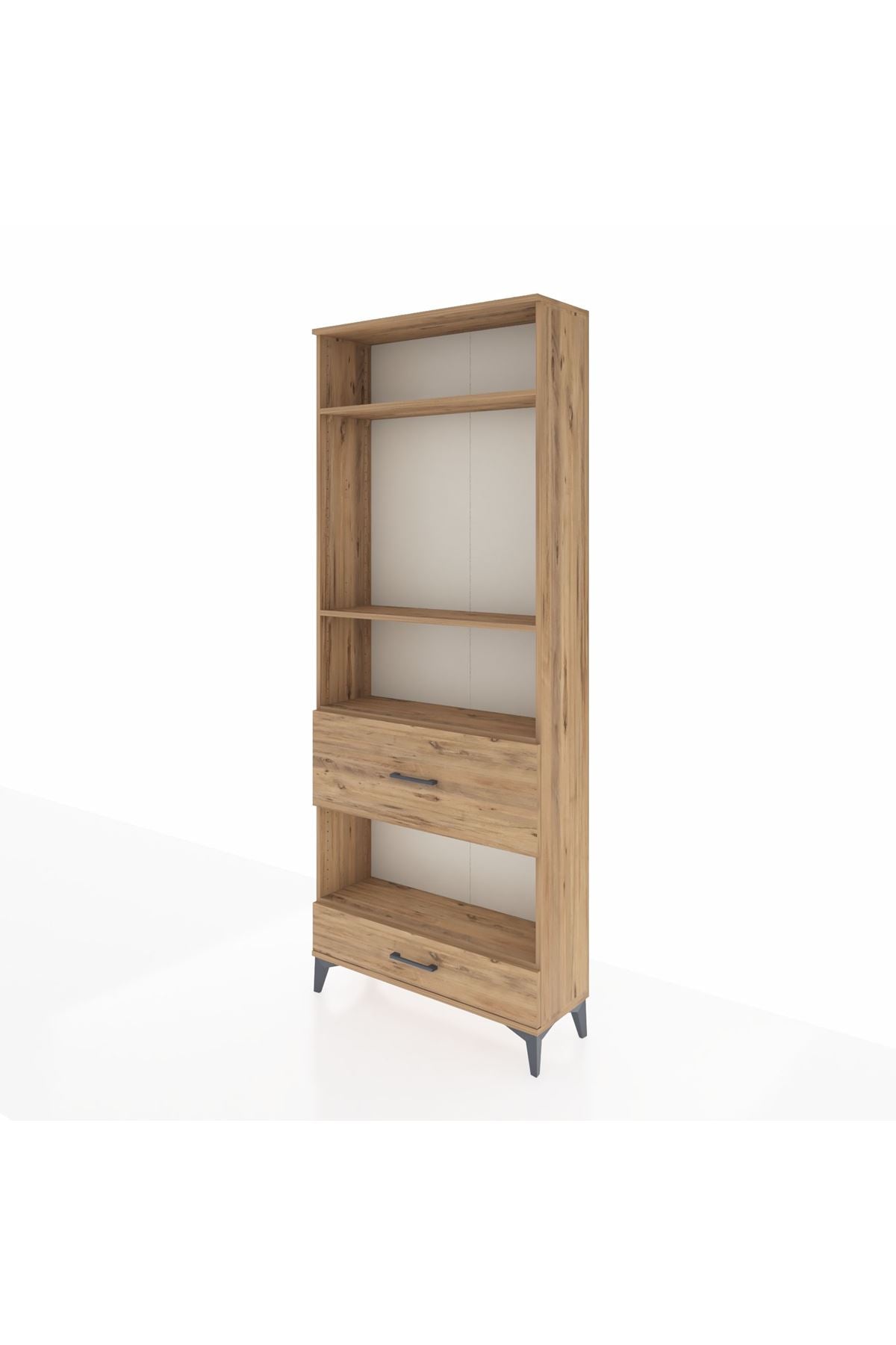 Arges Dolap 4 Raflı 2 Çekmeceli 88x30x221 Çam-Çam