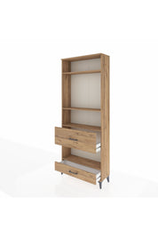 Arges Dolap 4 Raflı 2 Çekmeceli 88x30x221 Çam-Çam