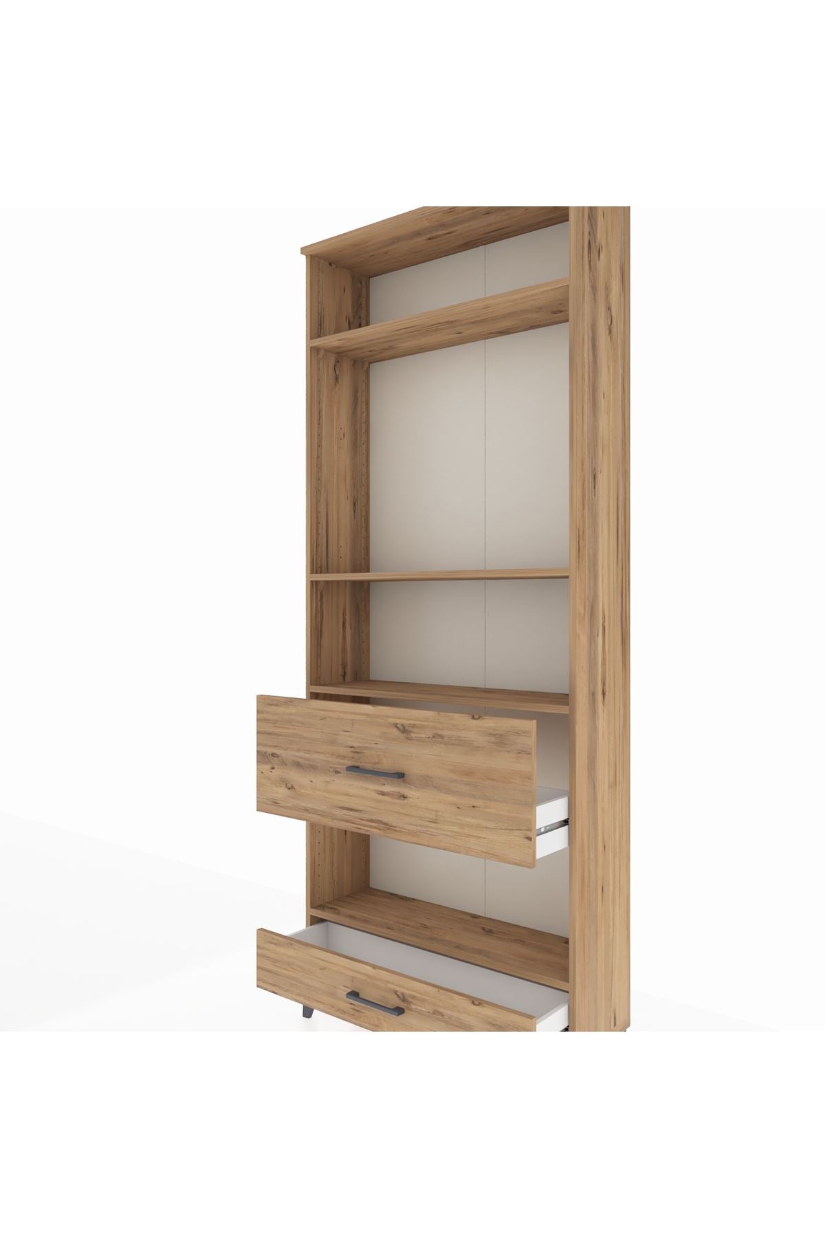 Arges Dolap 4 Raflı 2 Çekmeceli 88x30x221 Çam-Çam