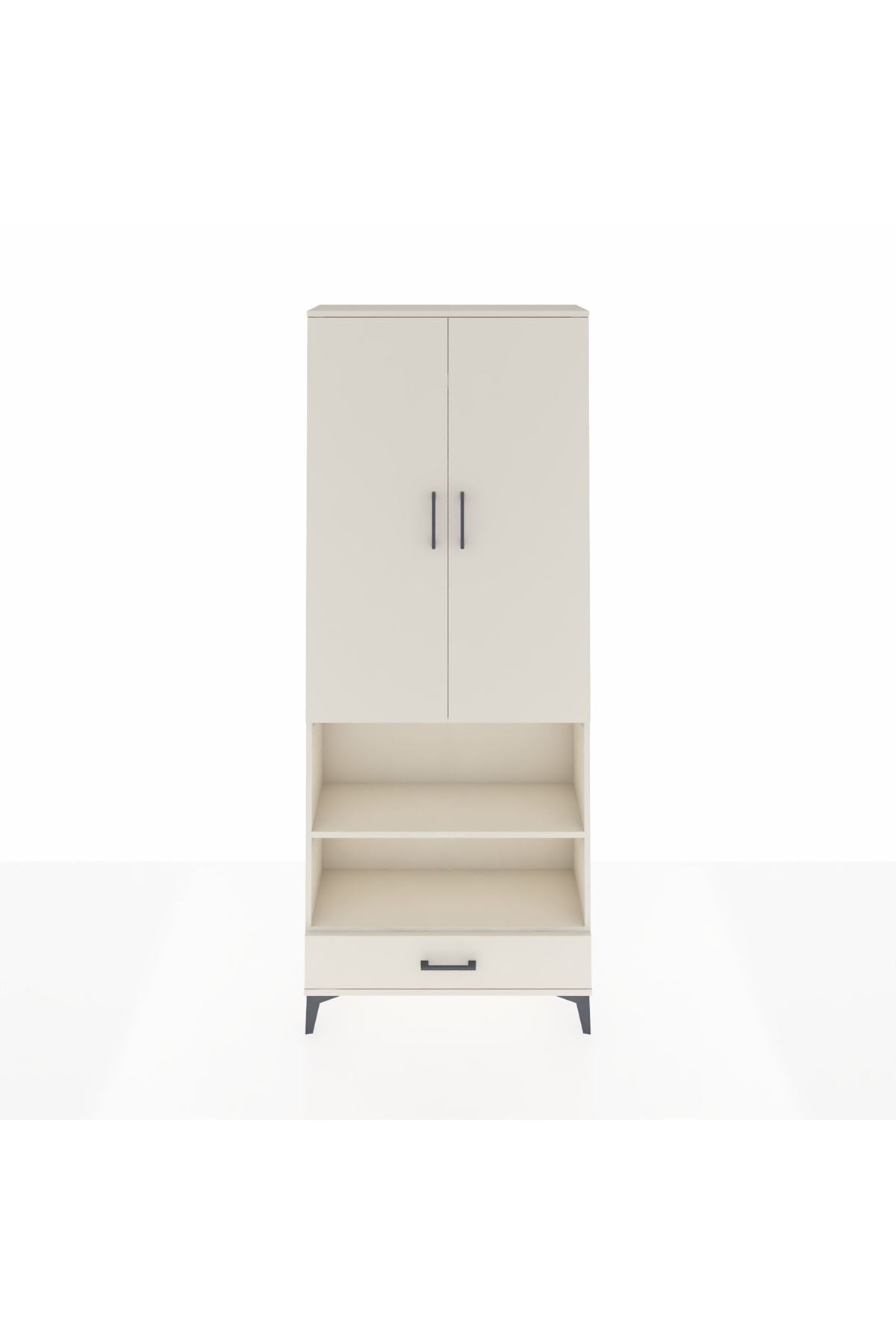 Arges Dolap 4 Raflı Tek Çekmeceli Tek Askılı 88x30x221 Aytaşı-Aytaşı