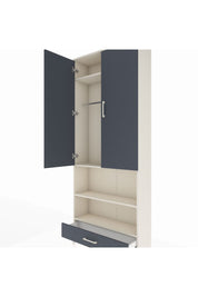 Arges Dolap 4 Raflı Tek Çekmeceli Tek Askılı 88x30x221 Aytaşı-Antrasit