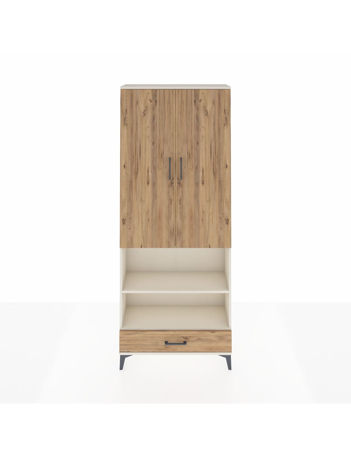 Arges Dolap 4 Raflı Tek Çekmeceli Tek Askılı 88x30x221 Aytaşı-Çam