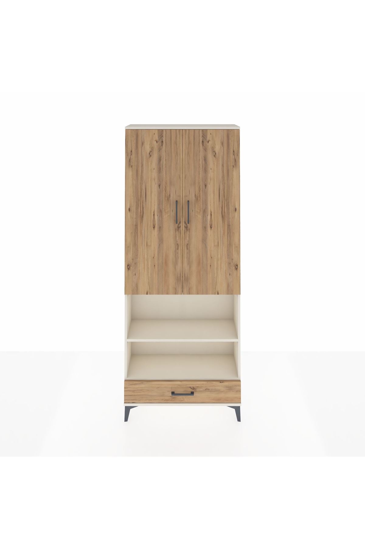 Arges Dolap 4 Raflı Tek Çekmeceli Tek Askılı 88x30x221 Aytaşı-Çam