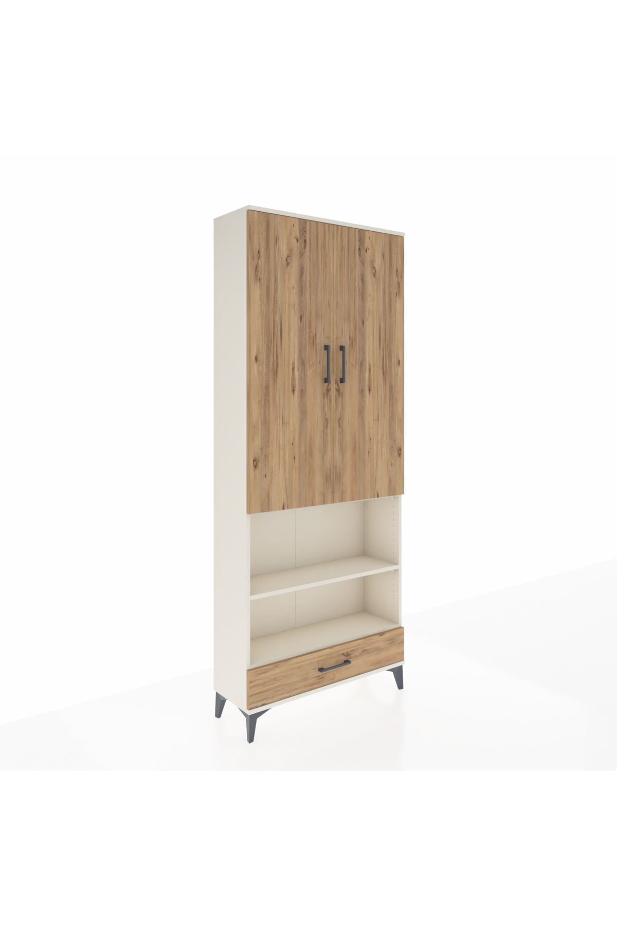 Arges Dolap 4 Raflı Tek Çekmeceli Tek Askılı 88x30x221 Aytaşı-Çam