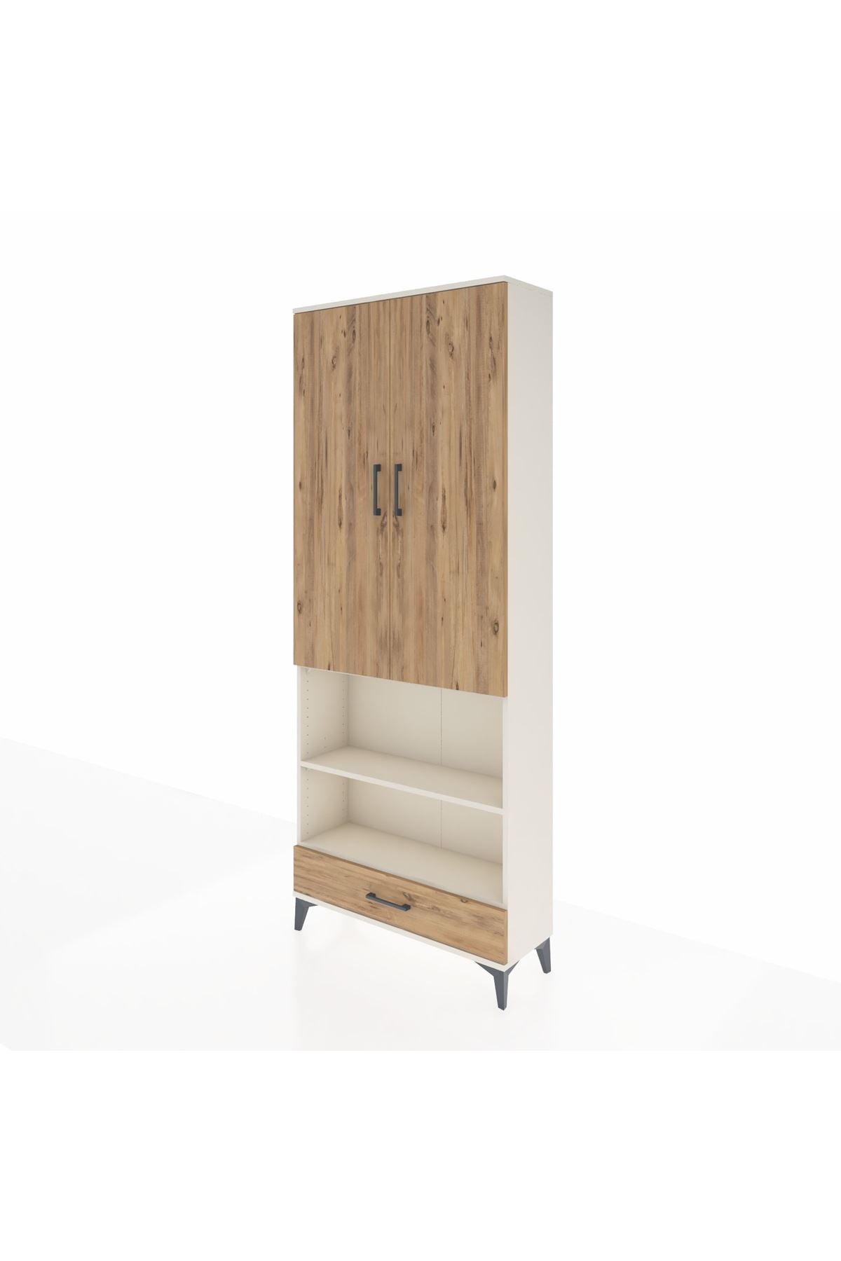 Arges Dolap 4 Raflı Tek Çekmeceli Tek Askılı 88x30x221 Aytaşı-Çam