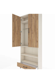 Arges Dolap 4 Raflı Tek Çekmeceli Tek Askılı 88x30x221 Aytaşı-Çam