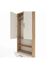 Arges Dolap 4 Raflı Tek Çekmeceli Tek Askılı 88x30x221 Çam-Aytaşı