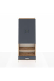 Arges Dolap 4 Raflı Tek Çekmeceli Tek Askılı 88x30x221 Çam-Antrasit