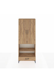 Arges Dolap 4 Raflı Tek Çekmeceli Tek Askılı 88x30x221 Çam-Çam