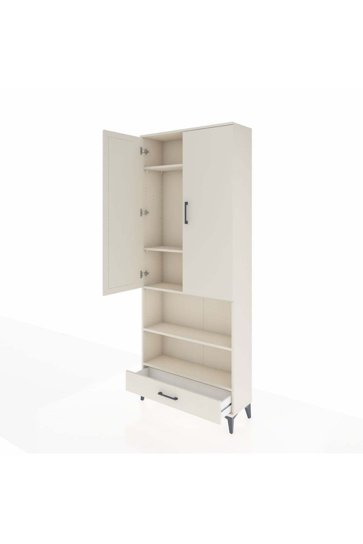 Arges Dolap 5 Raflı Tek Çekmeceli 2 Kapaklı 88x30x221 Aytaşı-Aytaşı