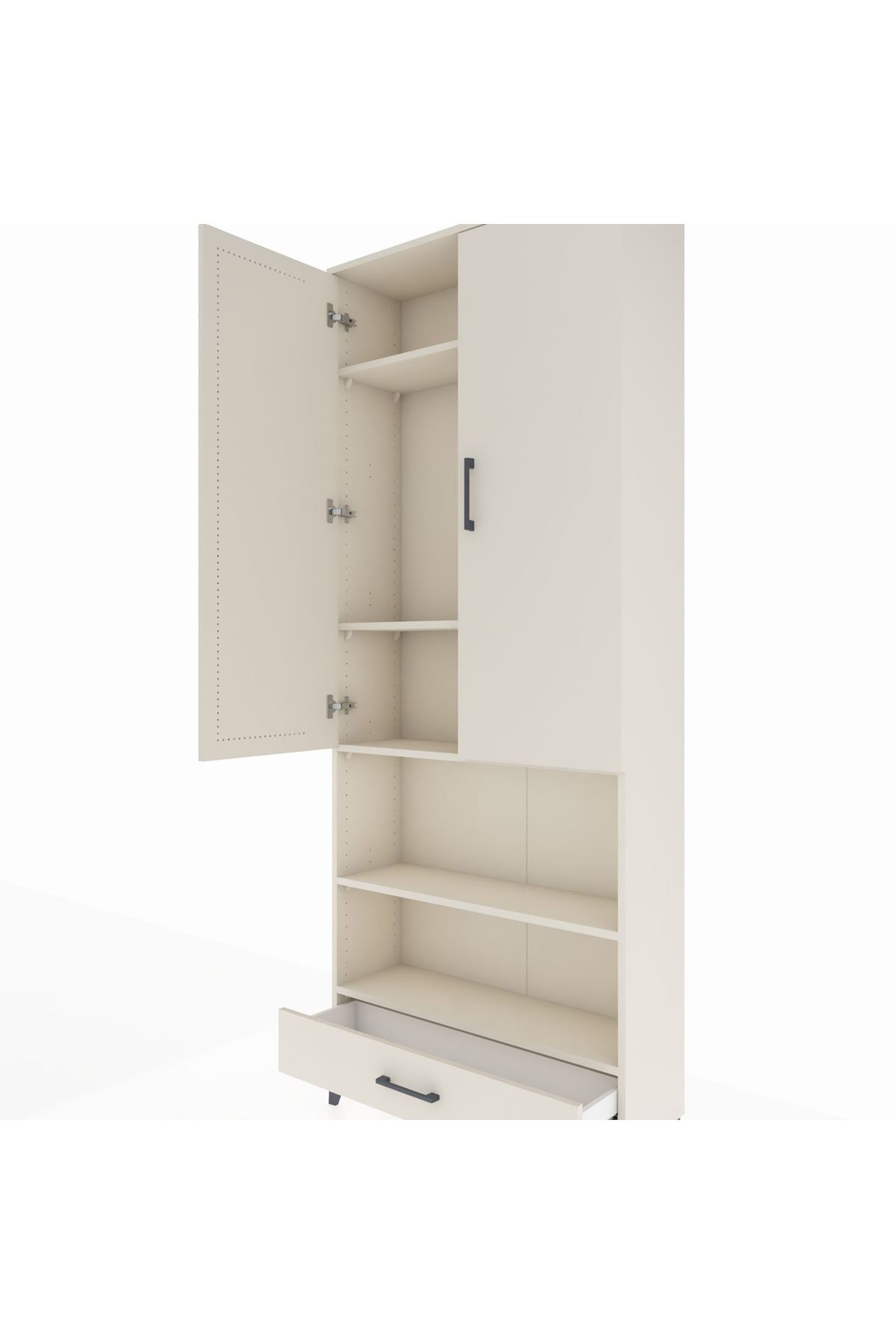 Arges Dolap 5 Raflı Tek Çekmeceli 2 Kapaklı 88x30x221 Aytaşı-Aytaşı