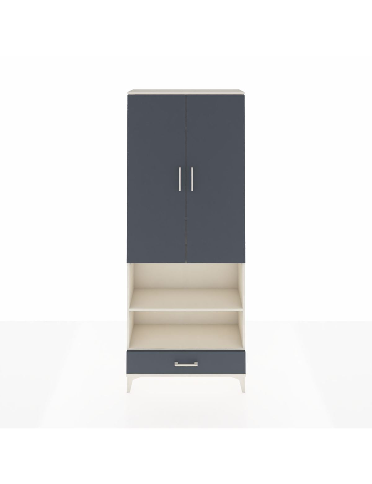 Arges Dolap 5 Raflı Tek Çekmeceli 2 Kapaklı 88x30x221 Aytaşı-Antrasit