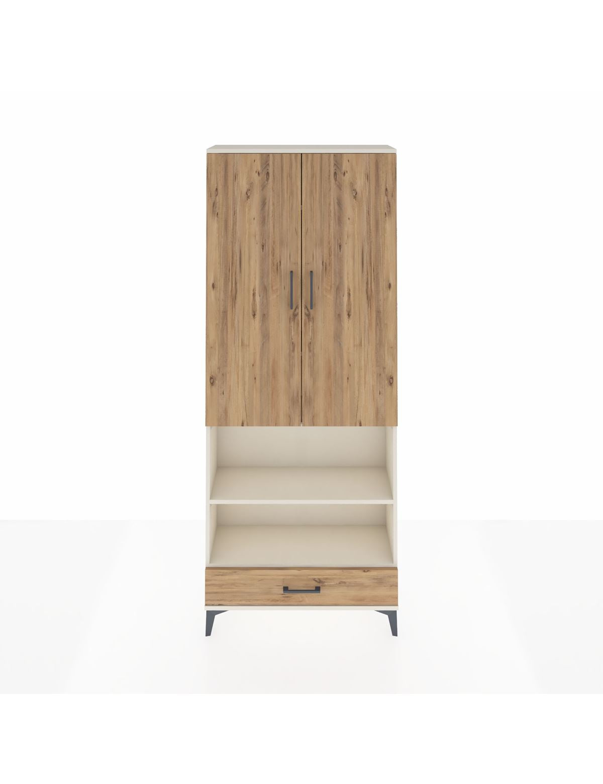 Arges Dolap 5 Raflı Tek Çekmeceli 2 Kapaklı 88x30x221 Aytaşı-Çam