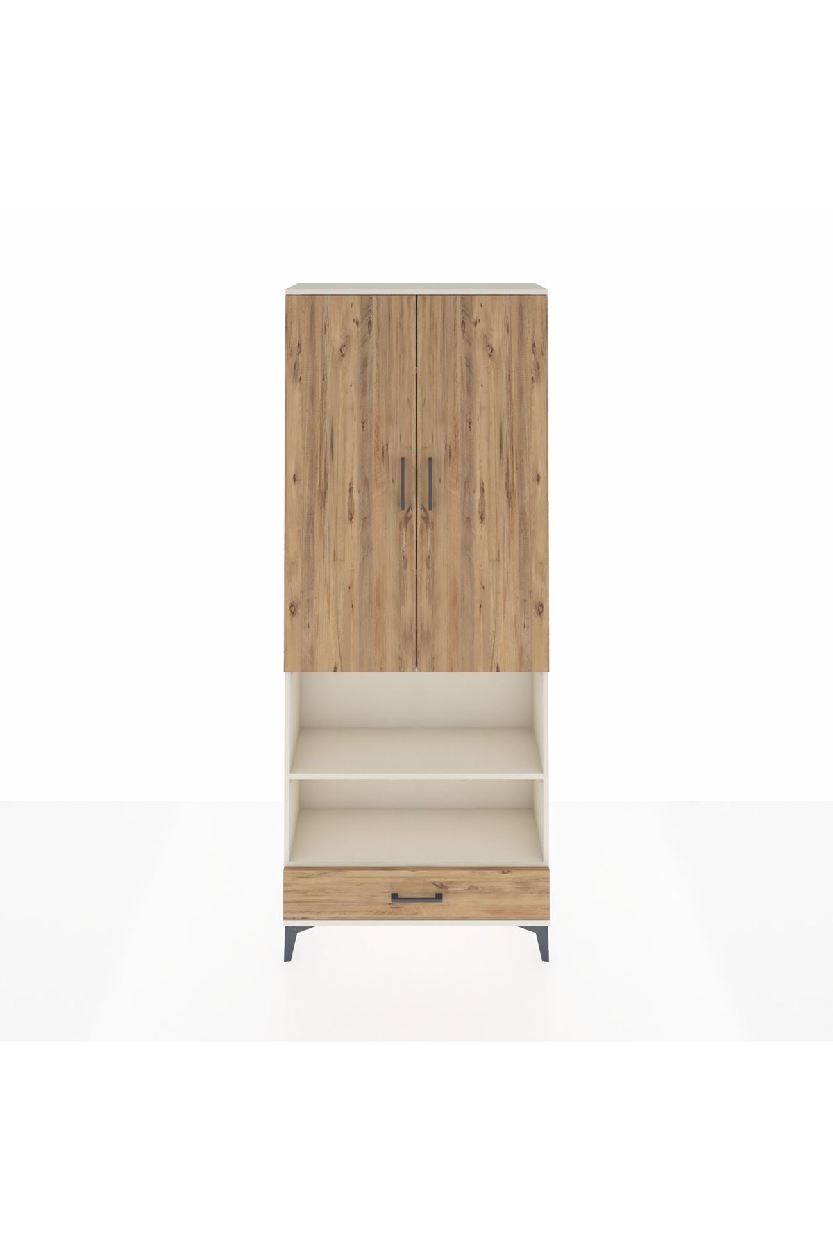 Arges Dolap 5 Raflı Tek Çekmeceli 2 Kapaklı 88x30x221 Aytaşı-Çam