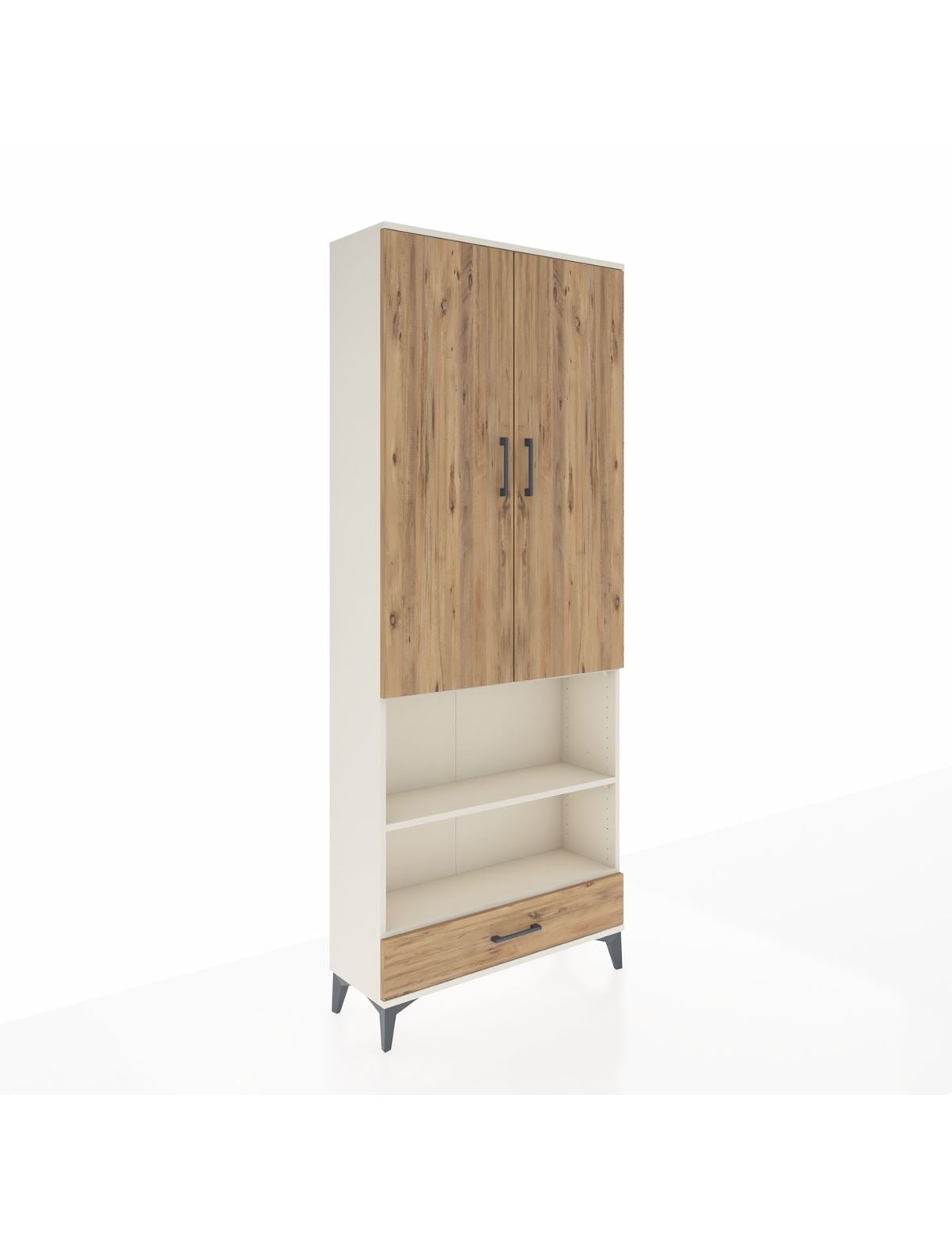 Arges Dolap 5 Raflı Tek Çekmeceli 2 Kapaklı 88x30x221 Aytaşı-Çam