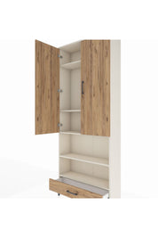 Arges Dolap 5 Raflı Tek Çekmeceli 2 Kapaklı 88x30x221 Aytaşı-Çam