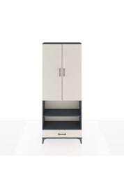 Arges Dolap 5 Raflı Tek Çekmeceli 2 Kapaklı 88x30x221 Antrasit-Aytaşı